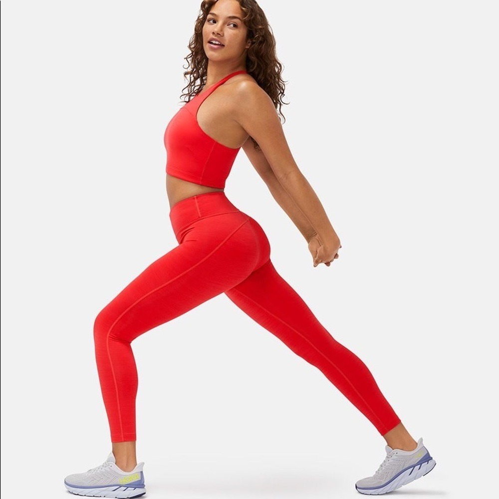 Outdoor Voices Heather Red TechSweat Flex Mid Rise Active 7/8 Leggings Size S
